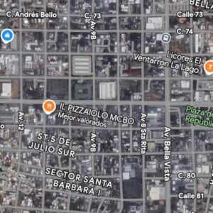 Diferencia entre el trazado urbano del sector 5 de Julio (zona este) y los sectores Club Hípico, Los Plataneros y Raúl Leoni (zona oeste) Foto: Google Maps